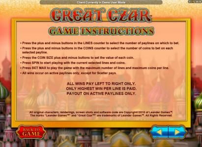 Game instructions