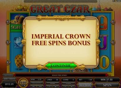 Imeprial Crown Free Spins Bonus