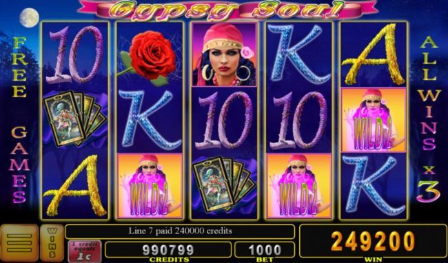 A winning Five of a Kind triggers a 240000 coin jackpot win