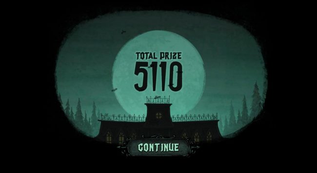 Spooky Rooms Bonus game pays out a total of 5110