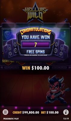 7 Free Spins Awarded