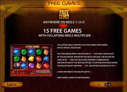 free games anywhere on reels 1+3+5 triggers 15 free games