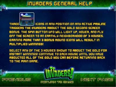 invaders abduct gold feature rules