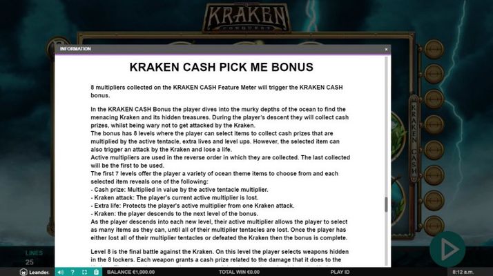 Kraken Cash Pick Me Bonus