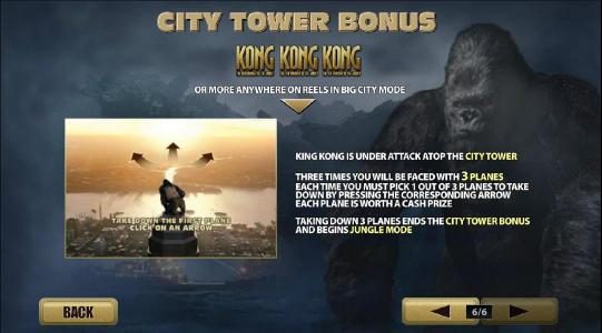 city tower bong with 3 or more kong symbols anywhere on reels in big city mode