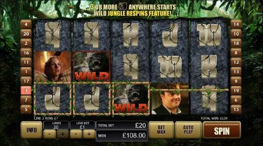wild symbols combine for 139 coin jackpot payout