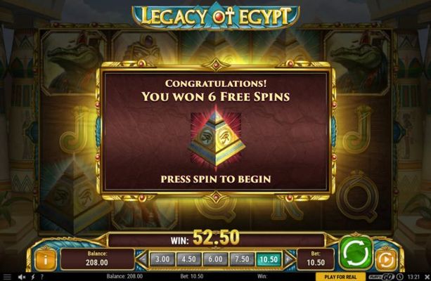 6 Free Spins Awarded