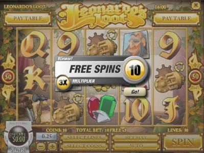 Three wooden gear scatter symbols triggers 10 free spins.