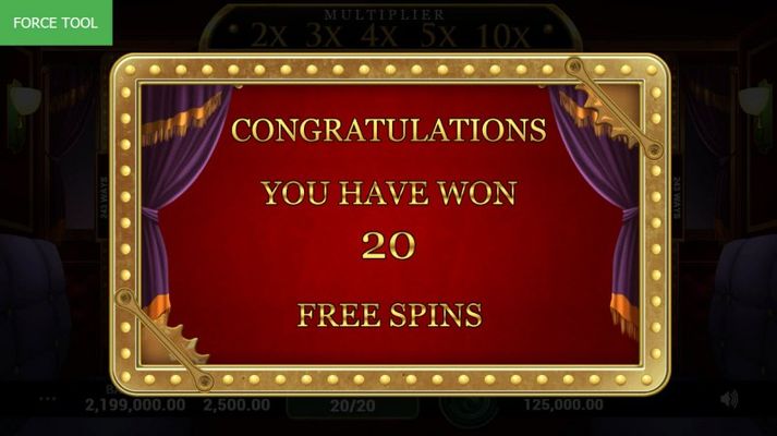20 Free Spins Awarded