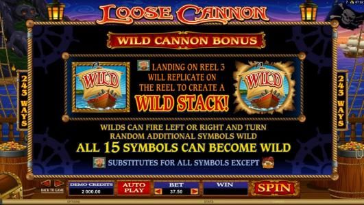 wild cannon bonus feature rules