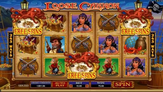 free spins feature awarded