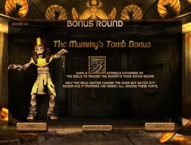 the mummy's tomb bonus feature rules