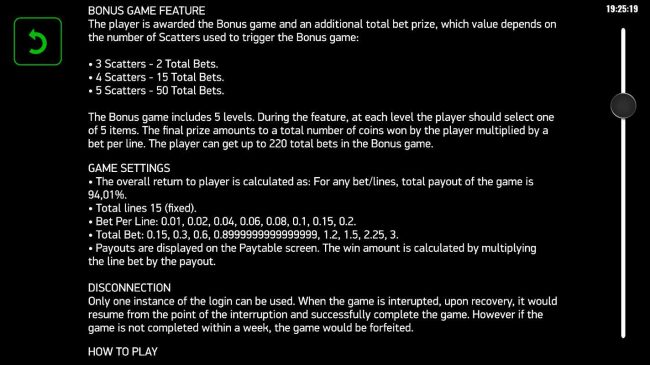 Bonus Game Feature Rules