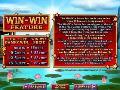 The Win-Win Bonus Feature rules