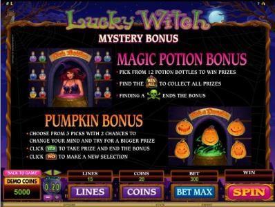 magic potion bonus and pumpkin bonus rules
