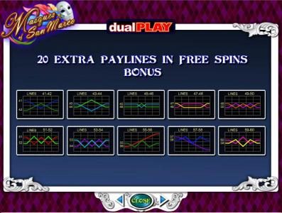 20 extra paylines in free spins bonus