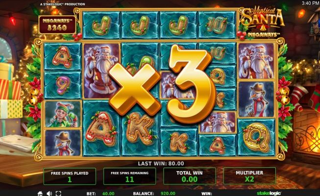 Win multiplier increases with each free game spin