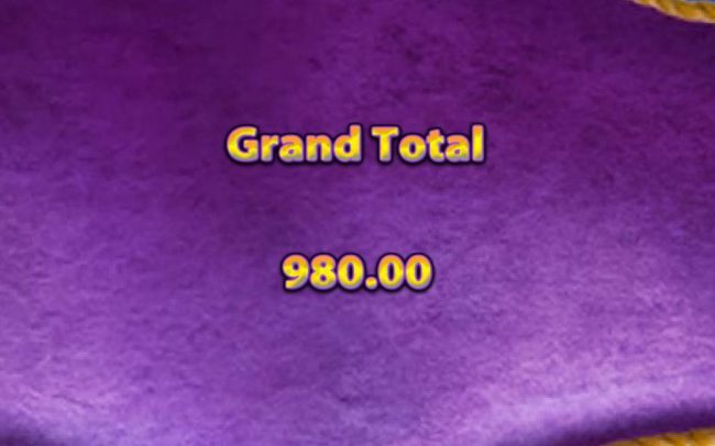 Total payout for the bonus feature is 980.00