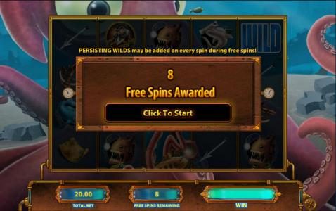 8 Free Spins Awarded - Persisting wilds may be added on every spin during free spins!