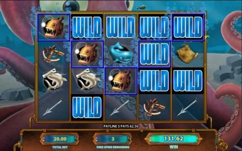 Wilds and Persisting Wilds trigger multiple winning paylines during the Free Spin Feature