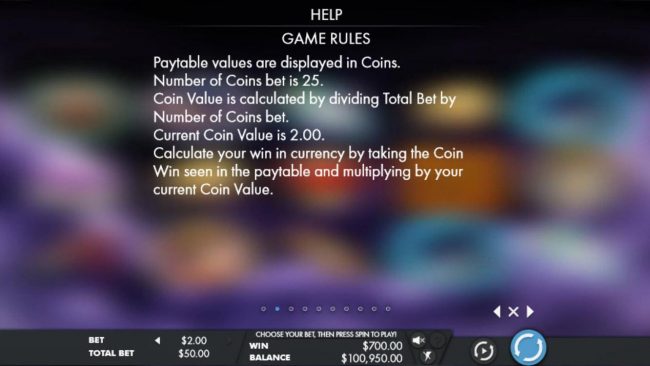 Paytable values are displayed in coins. Number of coins bet is 25