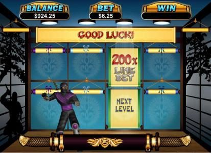 our first choice reveals a 200x line bet and next level award