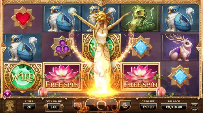 Nudge Reels feature is triggered for the next free spin