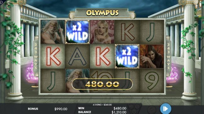 Wild x2 multipliers lead to a 480.00 payout