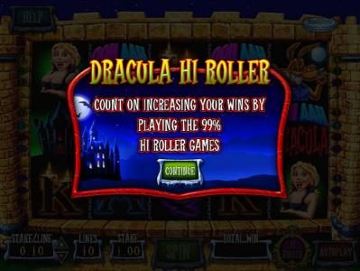 Dracula Hi Roller - count on increasing your wins by play the 99% Hi Roller Games