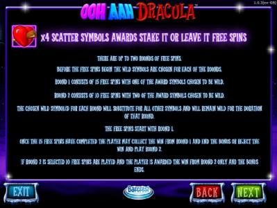 Four scatter symbols awards Stake It or Leave It free spins