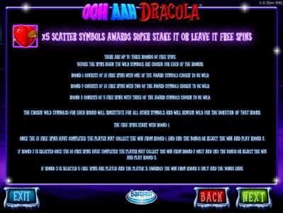 Five scatter symbols awards Super Stake It or Leave It free spins