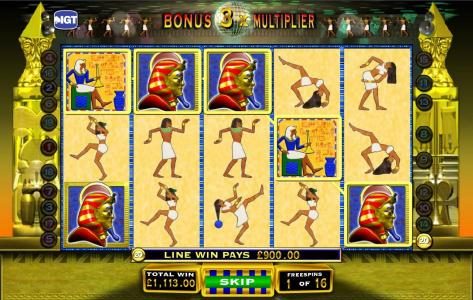 here is an example of a 900 coin big win during the free spins feature