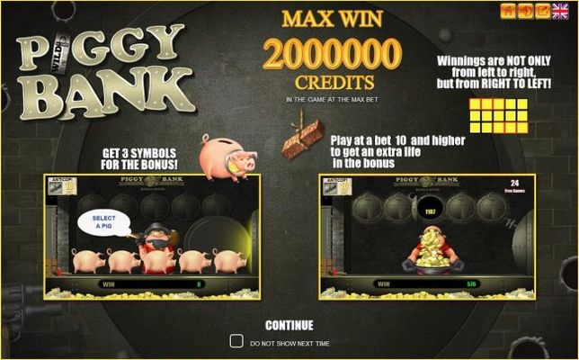 Game features include: Bonus Game and a chance to win 2000000 credits