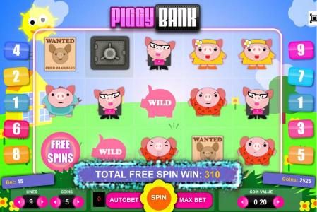Free Spins Feature pays out 310 coin jackpot
