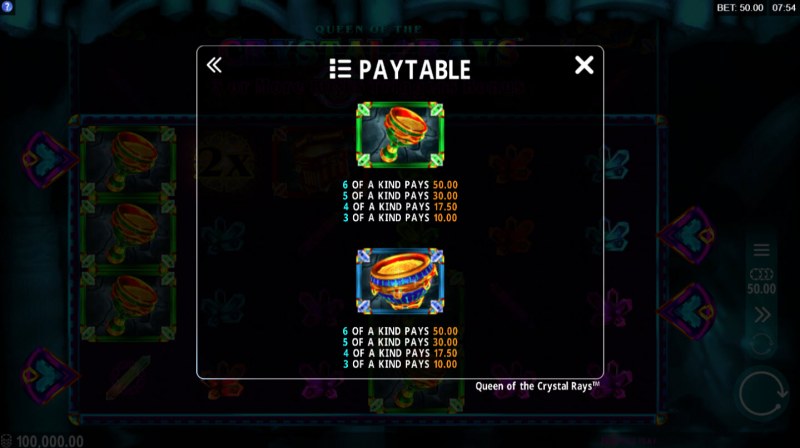 Paytable - Medium Value Symbols