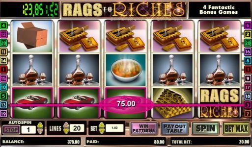 80 coin jackpot triggered by muliple winning paylines