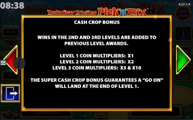 Cash Crop Bonus Game Rules Continued.