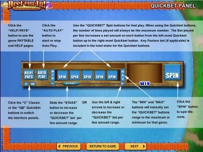 Quickbet Panel layout and description