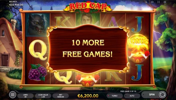 10 more free spins awarded