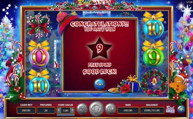 9 Free Spins Awarded