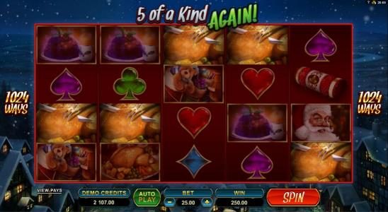 five of a kind again triggers an additional $50 payout