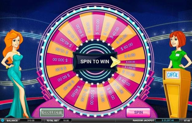 Spin the bonus wheel to win a prize.