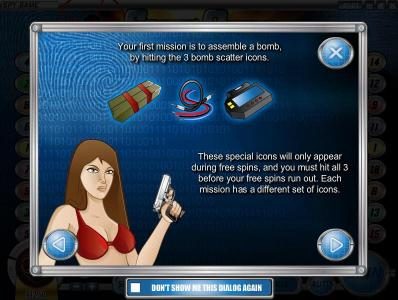 your first mission is to assemble a bomb by hitting the 3 bomb scatters
