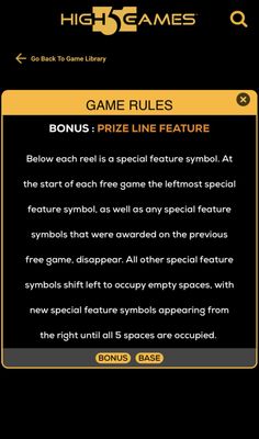 Prize Line Feature