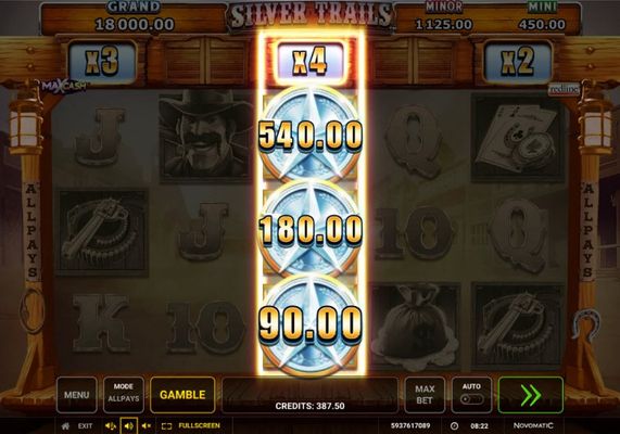 Stacked Silver Star symbols triggers a big win