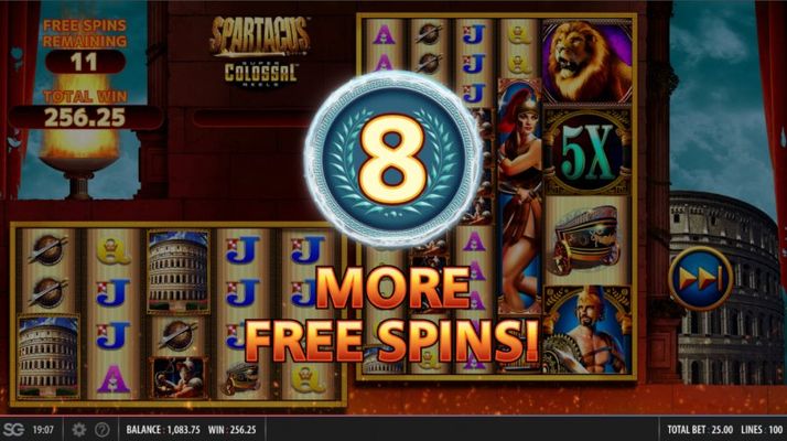 8 additional free spins awarded