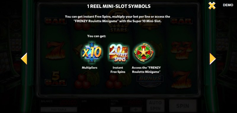 1 Reel Mini-Slot Symbols