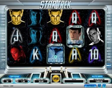 Star Trek slot game playing board