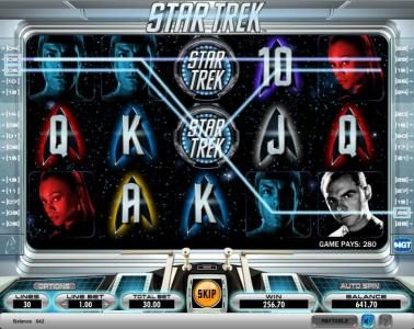 Star Trek slot game paying out 280 coin jackpot
