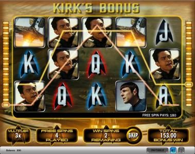 Star Trek slot game Kirk's bonus game